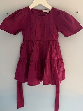 Ivy City Girls' Burgundy Tiered Formal Dress